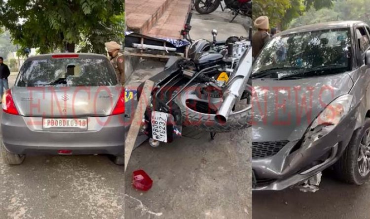 जालंधरः कार और बुलेट की टक्कर को लेकर युवकों में हाथापाई, देखें वीडियों