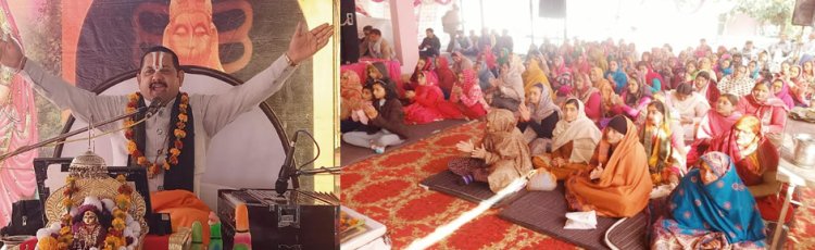 श्रीमद् भागवत कथा के पांचवे दिन कृष्ण की बाल लीलाओं का वर्णन किया, श्रोता हुए भाव विभोर