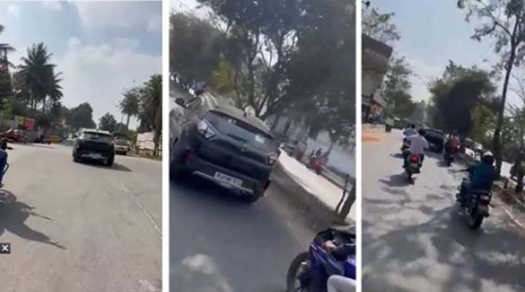 महिला ने गाड़ी के बोनट पर लटका 1 किलोमीटर तक युवक को घसीटा, देखें वीडियो
