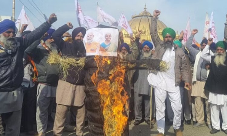 बजट से नाखुश किसानों ने प्रदेशभर में किया प्रदर्शन