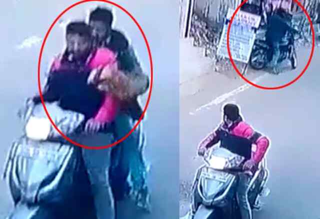 बस्ती गुजा में चंद सैकेंड में बाइक लेकर फरार हुए चोर, देखें CCTV