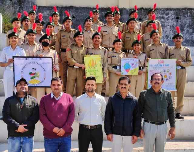 अटल बिहारी वाजपेई एनसीसी यूनिट के तत्वाधान में राष्ट्रीय बाजरा दिवस मनाया