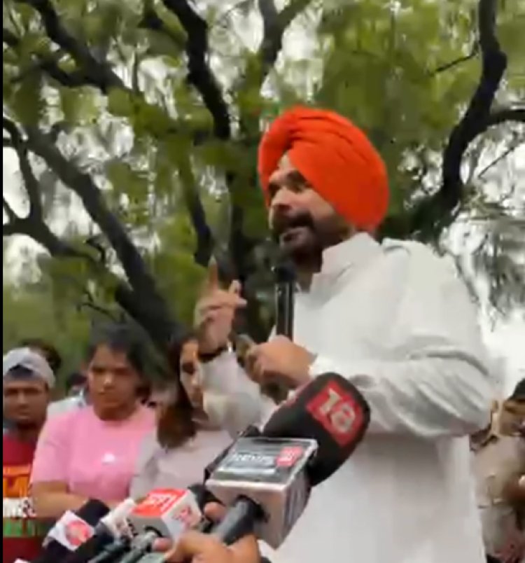 जतंर मंतर पर बैठे पहलवानों के हक में उतरे नवजोत सिद्धू, अध्यक्ष बृज भूषण को जाने क्या कहा, देखें Live