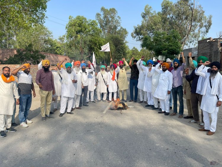 ਪੰਜਾਬ: ਕਿਸਾਨਾ ਨੇ ਕੇਂਦਰ ਸਰਕਾਰ ਦਾ ਫੂਕਿਆ ਗਿਆ ਪੁਤਲਾ, ਦੇਖੋ ਵੀਡਿਓ