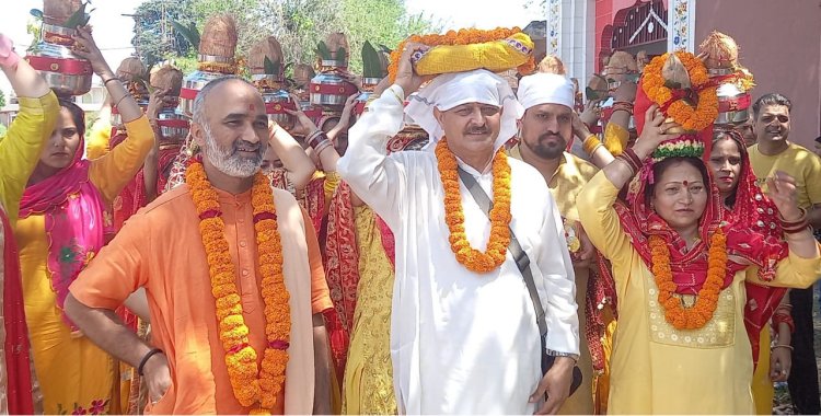 कलश यात्रा के साथ कुरियाला में श्रीमदभागवत पुराण का शुभारंभ