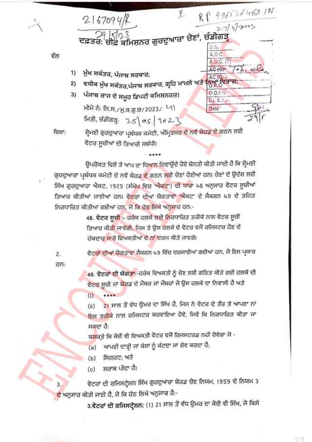 पंजाब: SGPC ने की चुनाव की तैयारी! वोटर लिस्ट तैयार करने के निर्देश जारी