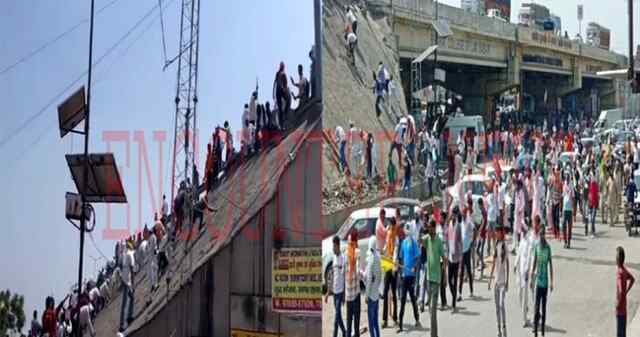 किसानों ने फिर नेशनल हाईवे किया जाम, माहौल तनावपूर्ण, देखें वीडियो