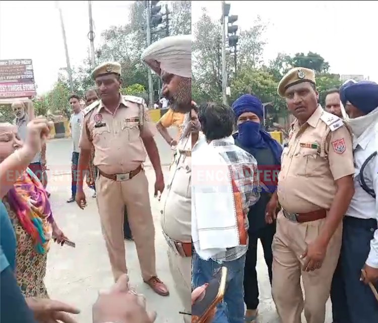 जालंधरः इस चौक में चालान को लेकर महिला ने किया भारी हंगामा, देखें वीडियो