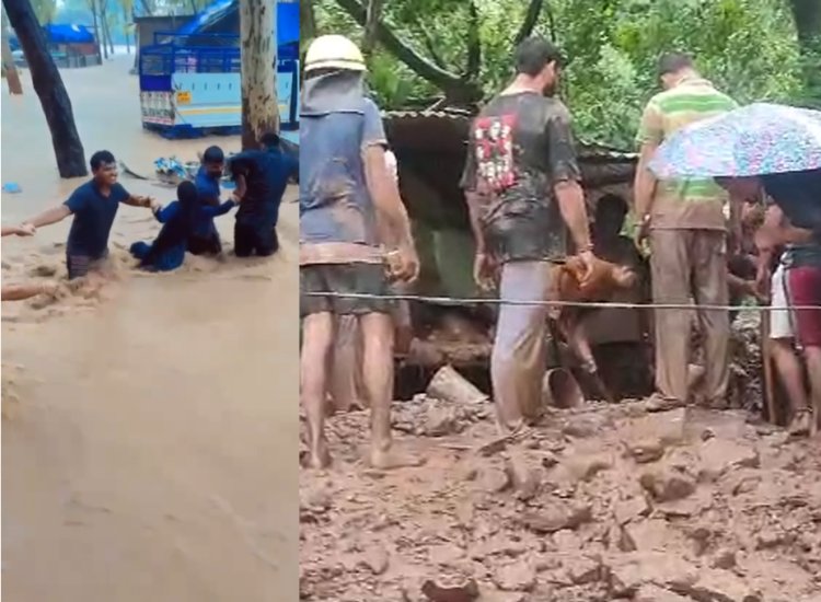 पंचकूला और चंडीगड़ से हुए हादसों में 3 की मौत, मनसा देवी मंदिर की रोड टूटी, देखें वीडियो