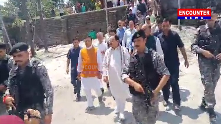 बाढ़ से हुए नुकसान का जायजा लेने पहुंचे जेपी नड्डा, NDRF की 13 टीमें तैनात, देखें वीडियो