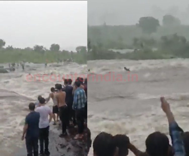 गोपी घाट के रपटे पर 3 बच्चे बहे, रेस्क्यू टीम ने 2 को बचाया, देखें वीडियो