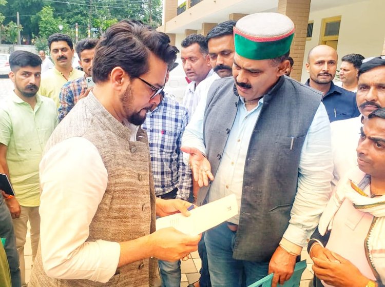 केंद्रीय मंत्री अनुराग से मिले विधायक भुट्टो, कुटलैहड़ की रखी समस्याएं