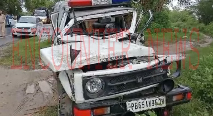 जालंधर से बठिंडा जा रहे ADGP की पायलट एस्कॉर्ट गाड़ी खेत में पलटी, 4 घायल