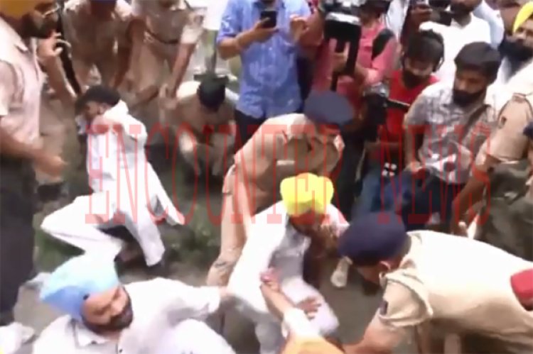 भाजपा दफ्तर घेरने गए आप वर्कर और पुलिस हुई आमने-सामने, देखें वीडियो