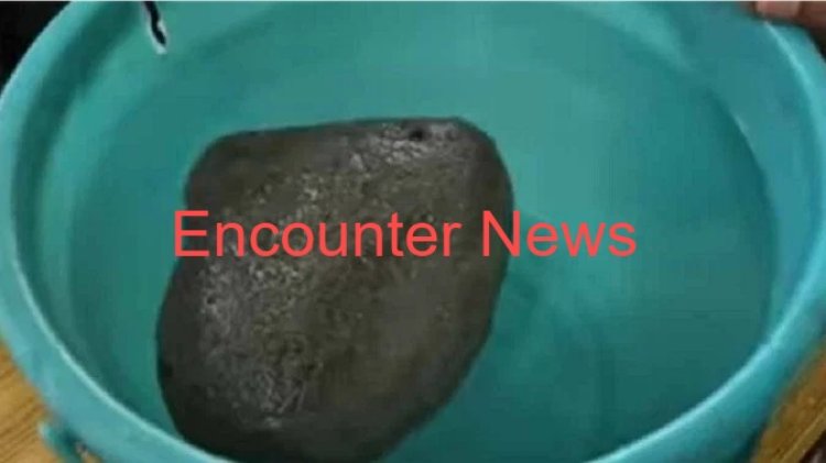 पुलिस को मिला पानी में तैरता हुआ पत्थर, देखने को उमड़ी भीड़, देखें वीडियो 