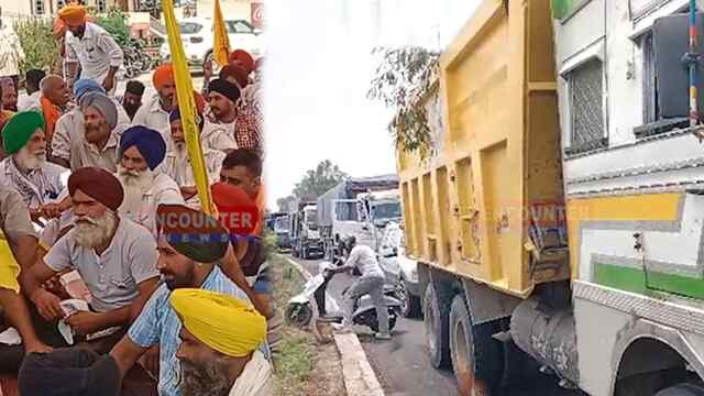 पंजाबः किसानों ने हाईवे पर लगाया धरना, लगा लंबा जाम