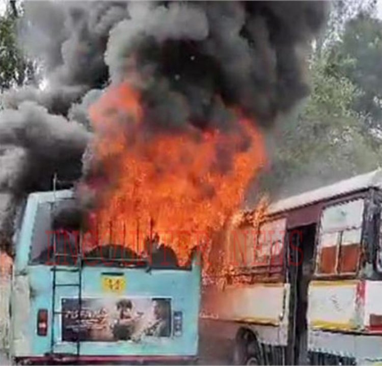 जालंधरः बस स्टैंड के डिपो में सरकारी बसों को लगी आग, देखें वीडियो