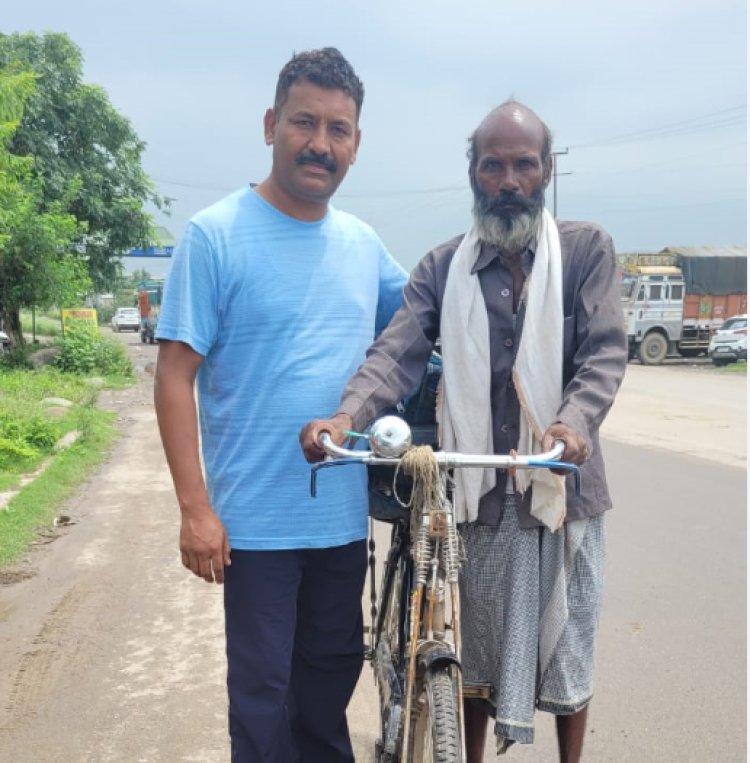 मध्यप्रदेश से साइकिल पर विष्णो देवी जाने वाला भक्त पहुंचा बददी