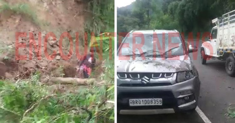 लैंडस्लाइड के चलते श्री नैना देवी रोड़ हुआ बंद, देखें वीडियो