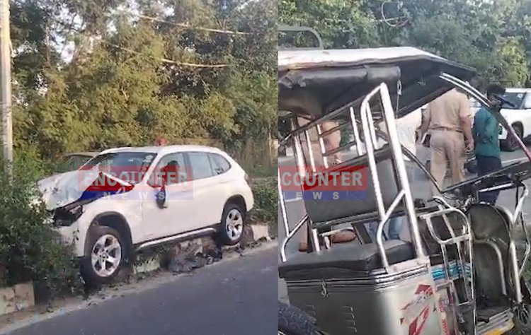जालंधरः BMW और आटो रिक्शा में हुई भीषण टक्कर, देखे वीडियो