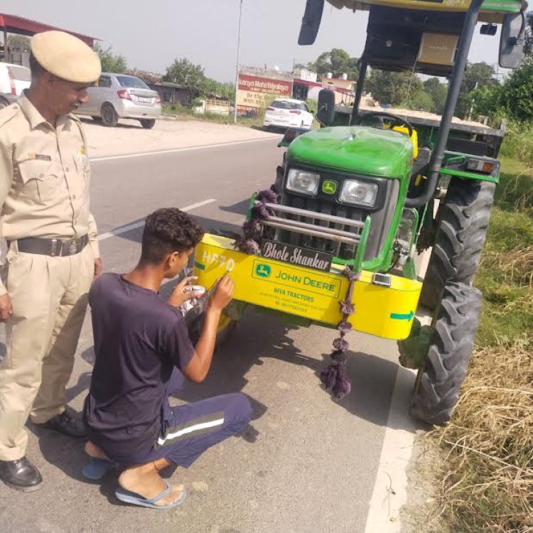 हरोली पुलिस का विजिवल नम्बर प्लेट अभियान जारी