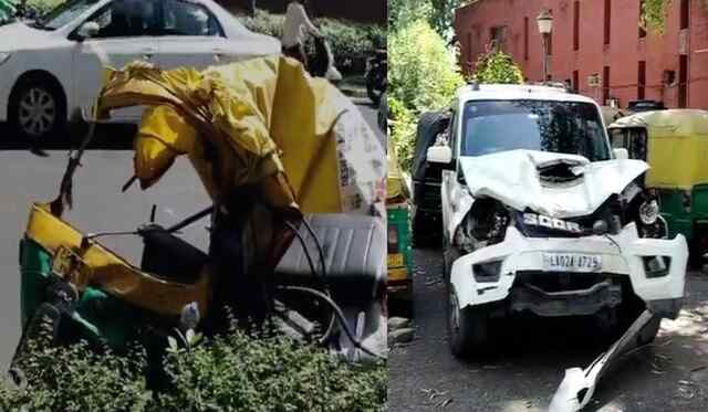 स्कॉर्पियो चालक ने ऑटो में मारी टक्कर, एक की मौत, कई घायल, देखें वीडियो