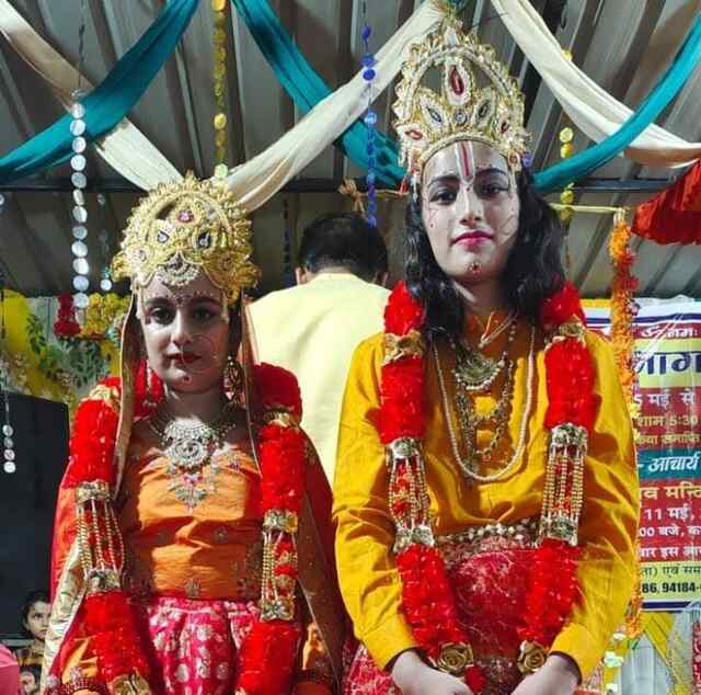 बढ़ेडा में कृष्ण रुकमणी के विवाह की झांकी