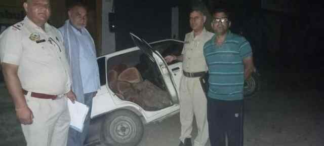 वडूही में 12 खैर के मौछौं सहित कार जब्त, मामला दर्ज 