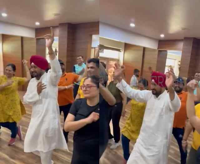 जालंधरः ताश खेलने के बाद अब भांगड़ा डालते दिखे चरणजीत चन्नी, देखें वीडियो