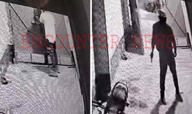 घर के बाहर बदमाशों ने चलाई गोलियां, देखें CCTV