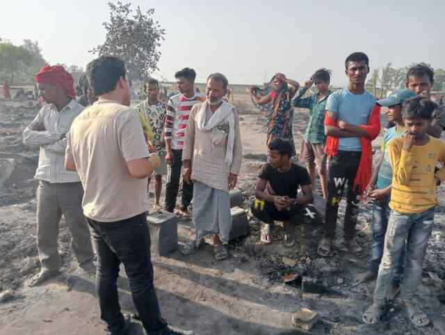 एसडीएम हरोली ने घालूवाल आग दुर्घटना स्थल का किया दौरा