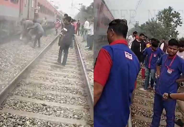 Ludhiana से Jalandhar आ रही ट्रेन में लगी आग, यात्रियों में मची अफरा-तफरी, देखें वीडियो