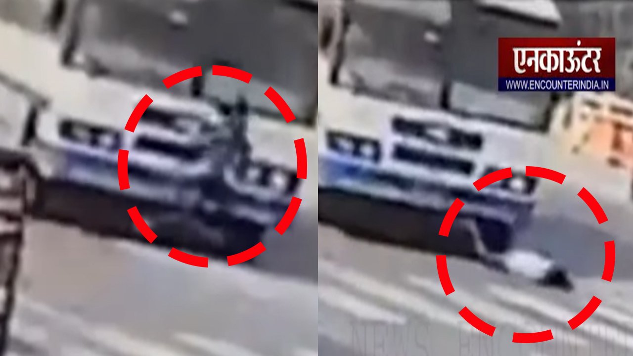 तेज रफ्तार बस ने युवक को कुचला, मौत, देखें CCTV