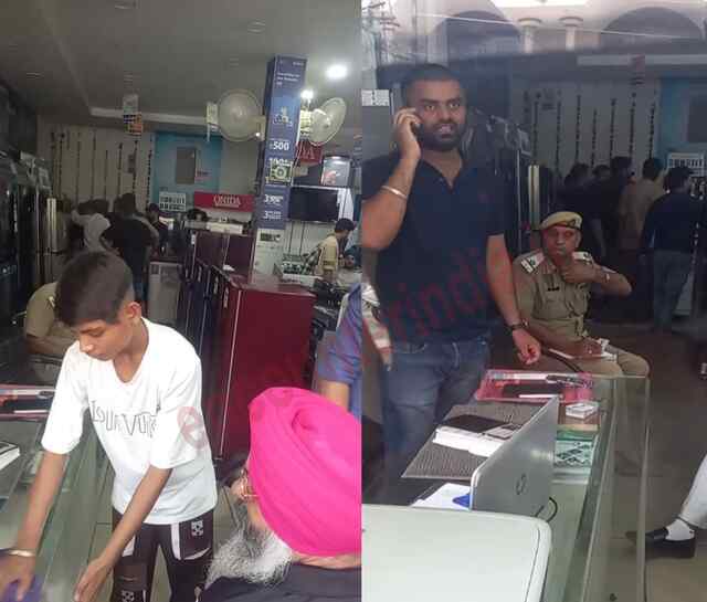 Jalandhar: Electronic  दुकान में हुआ हंगामा, मौके पर पहुंची पुलिस, 2 काबू, देखें Live