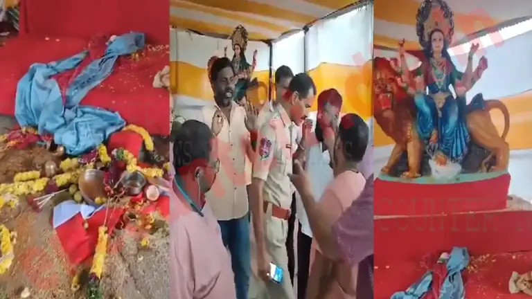 India News: मां दुर्गा के पंडाल में शरारती अनंसरों ने तोड़ी देवी की मूर्ति, फेंकी पूजा सामग्री, देखें वीडियो