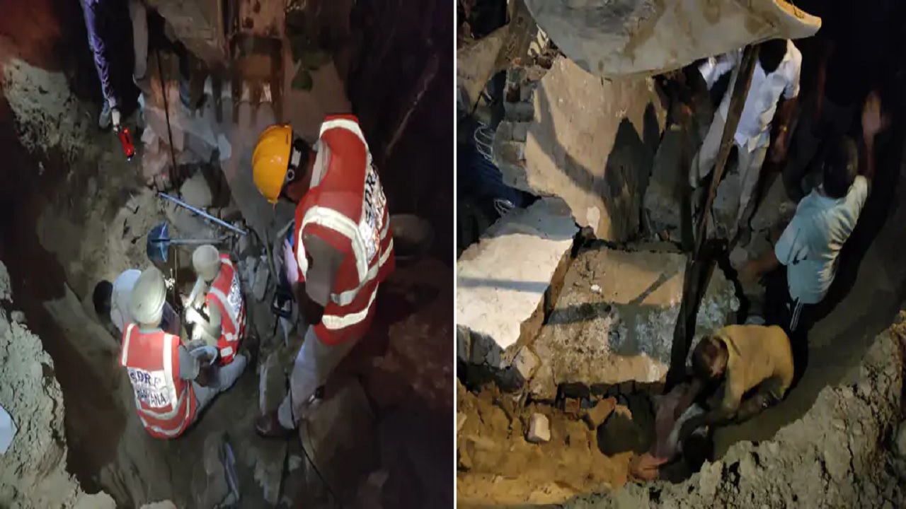 आराम कर रहे मजदूरों पर गिरी दीवार, रेस्क्यू कर निकाला