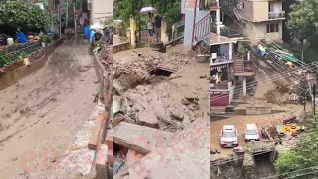 बाढ़ आने से सड़कों पर आया मलबा, आवाजाही बंद, CM का दौरा रद्द, देखें वीडियो