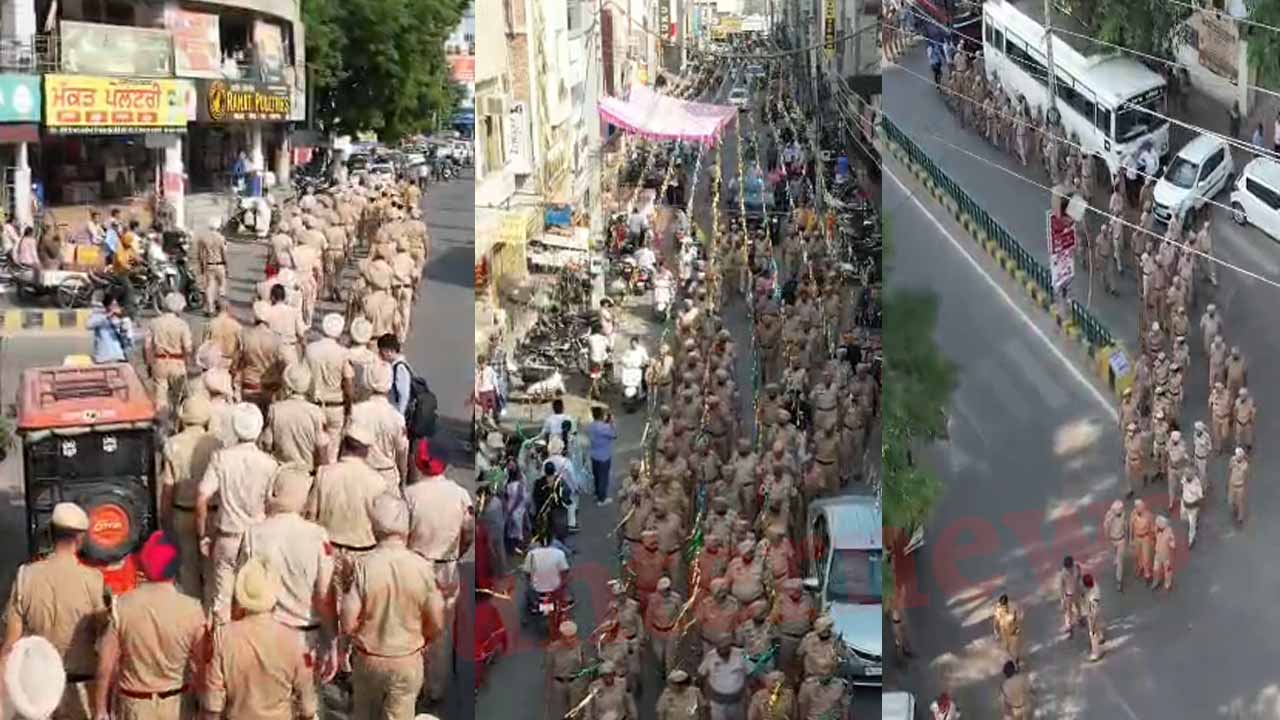 Punjab News: भारी मात्रा में सड़कों पर उतरी पुलिस, देखें वीडियो