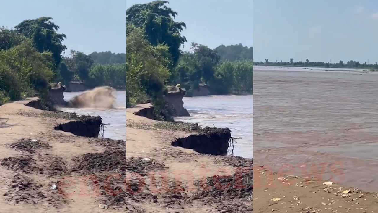 Punjab News: बांध से लगातार गिरने लगी मिट्टी, 14 गांवों को हो सकता है नुकसान, देखें वीडियो