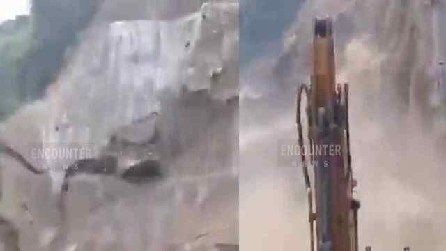फोरलेन निर्माणाधीन टनल पर हुआ Landslide, मजदूरों ने भागकर बचाई जान, देखें वीडियो