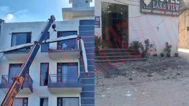 Haryana News: मशहूर होटल का ऊपरी हिस्सा टूटने से इलाके में हड़कंप, देखें वीडियो