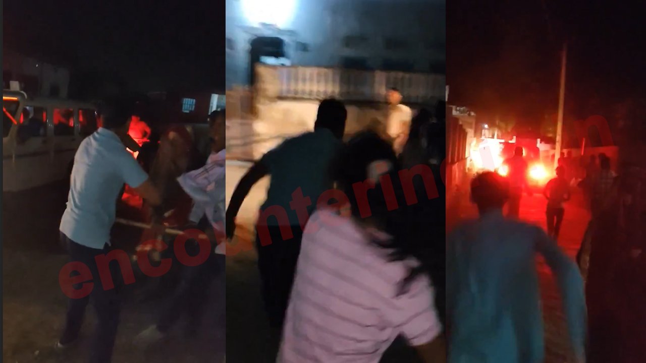 5 थानों की पुलिस पर हमला, CI और SI का सिर फूटा, कई घायल, देखें वीडियो