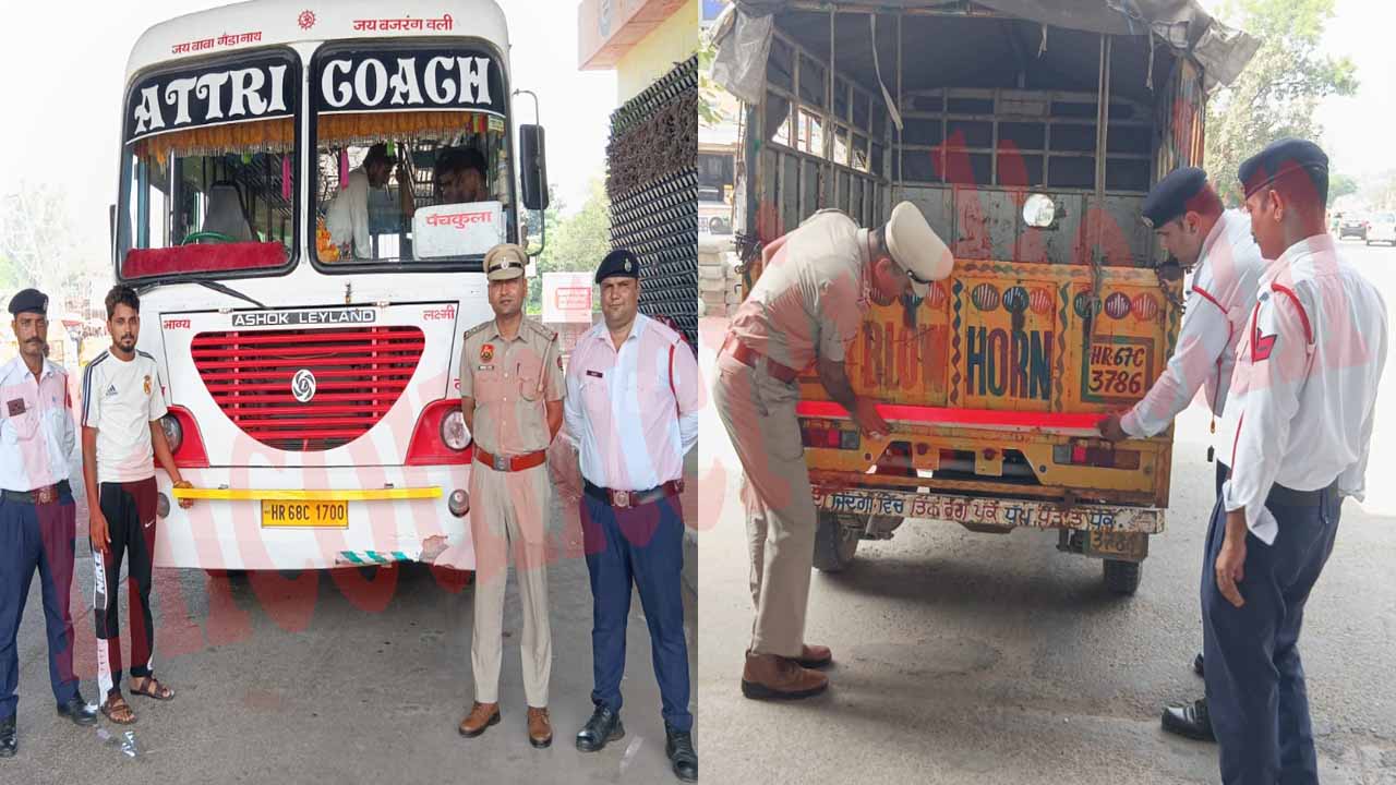 Haryana News: ट्रैफिक पुलिस ने सड़क सुरक्षा को लेकर चलाया अभियान, देखें वीडियो