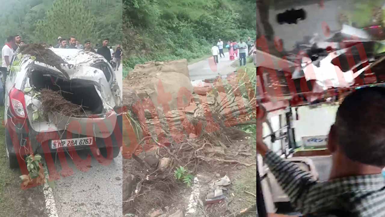 चलती बस पर पहाड़ी से पत्थर गिरने से हुआ छेद, 3 नेशनल हाईवे सहित 398 सड़कें बंद, देखें वीडियो