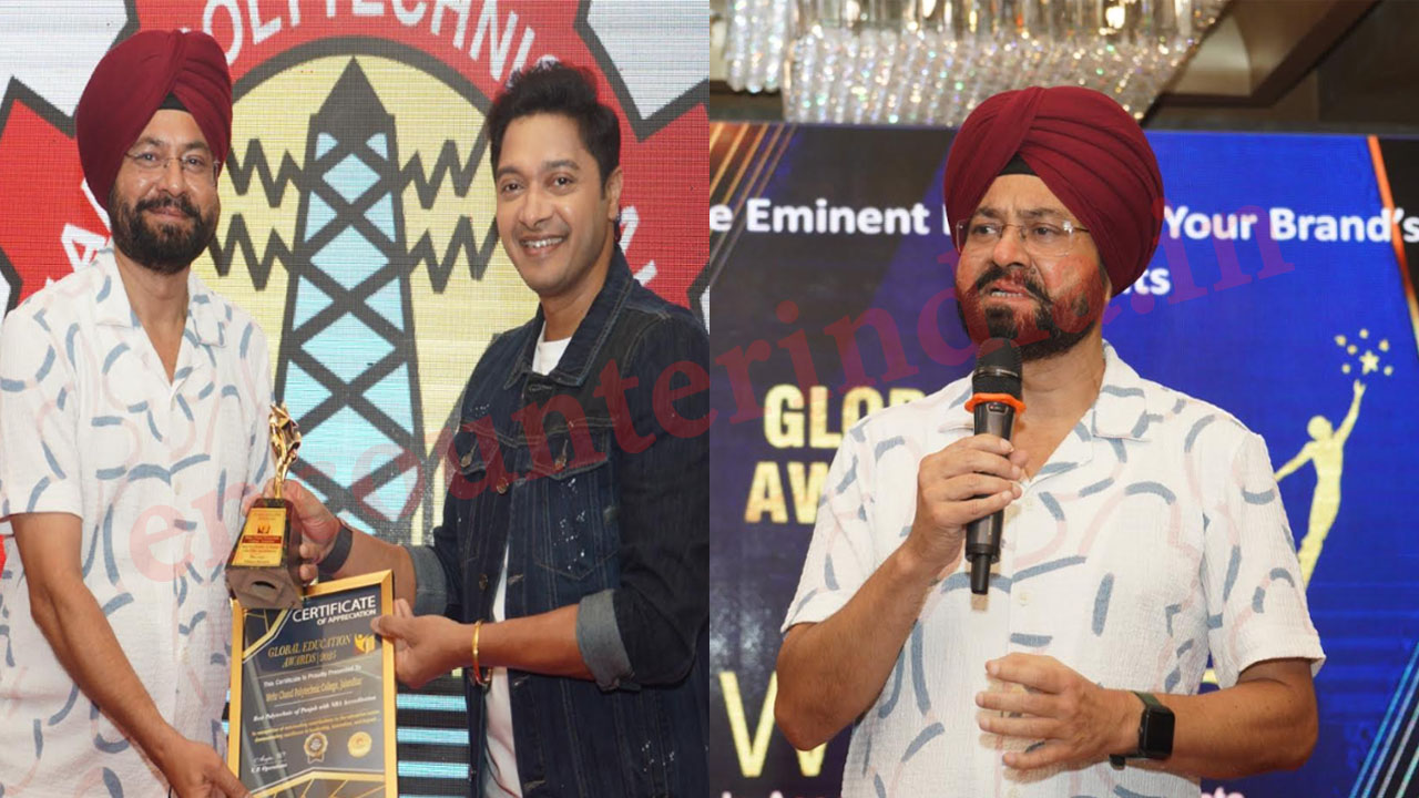 Bollywood Actor Shreyas Talpade से Dr. Jagroop Singh को मिला सर्वश्रेष्ठ पॉलिटेक्निक Award