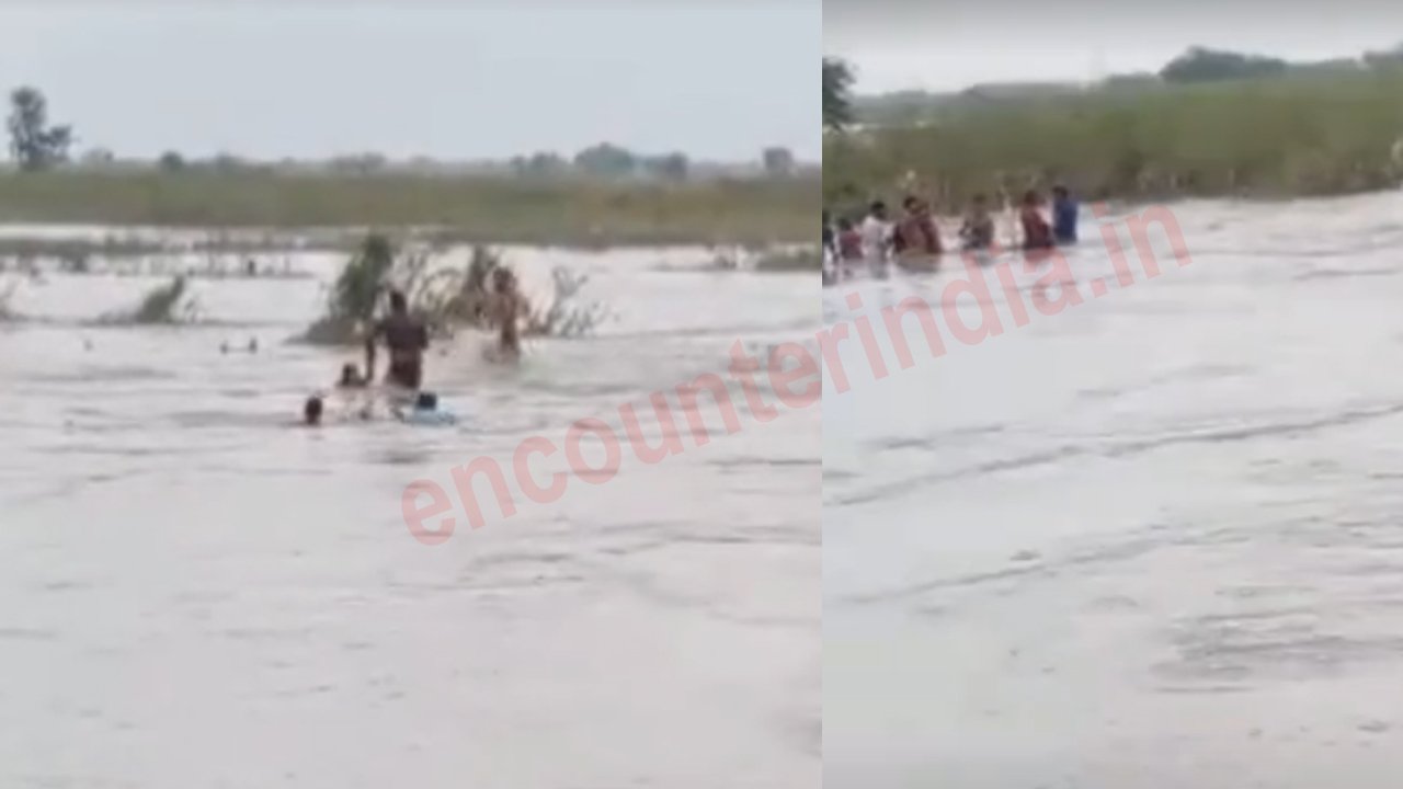 20 सवारियों से भरी नाव पलटी