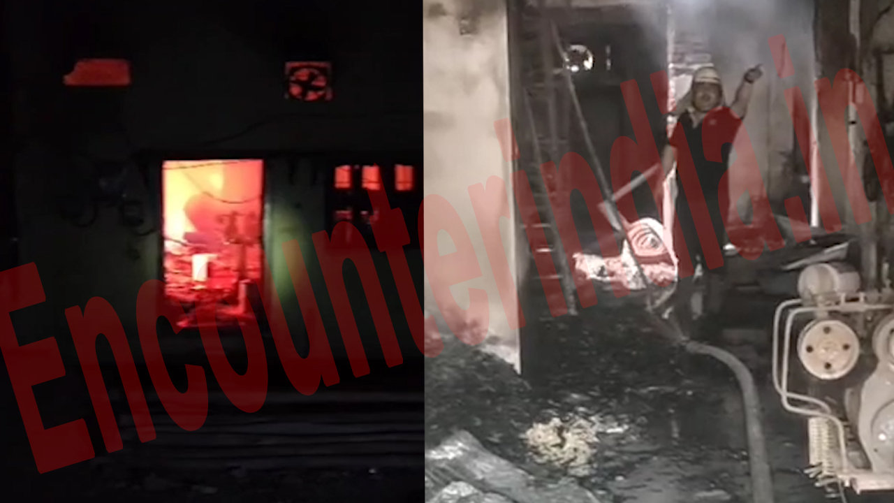धागा कारखाने में लगी भीषण आग, 5 Cylinder Blast, देखें वीडियो