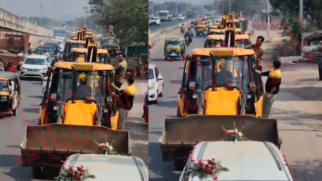 दुल्हन को लेने अनोखे अंदाज में पहुंची बारात, लगी भीड़, देखें Video दुल्हन को लेने अनोखे अंदाज में पहुंची बारात, लगी भीड़, देखें Video