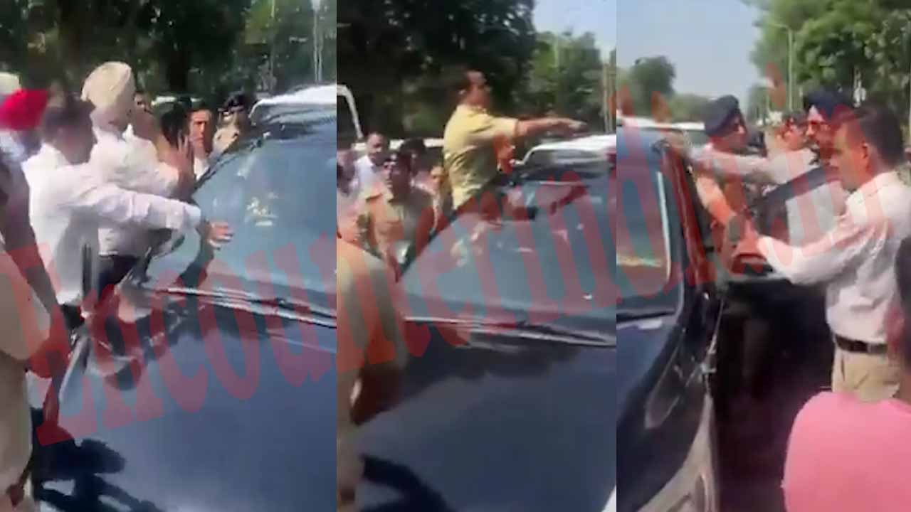 Punjab और Chandigarh Police में जमकर हुआ विवाद, भारी हंगामा, देखें वीडियो