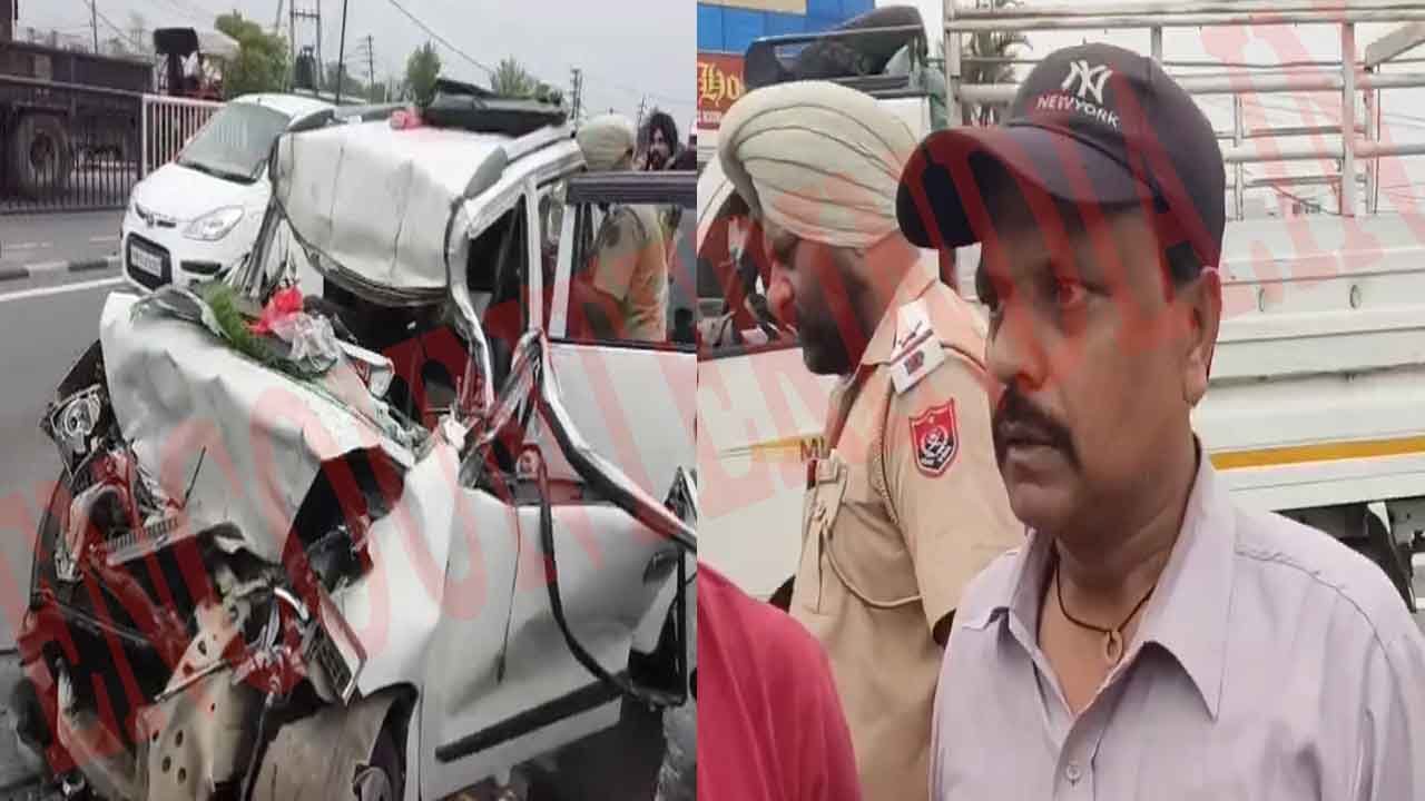 Jalandhar-Pathankot bypass पर खड़े Tipper से टकराई कार, महिला जख्मी, देखें वीडियो